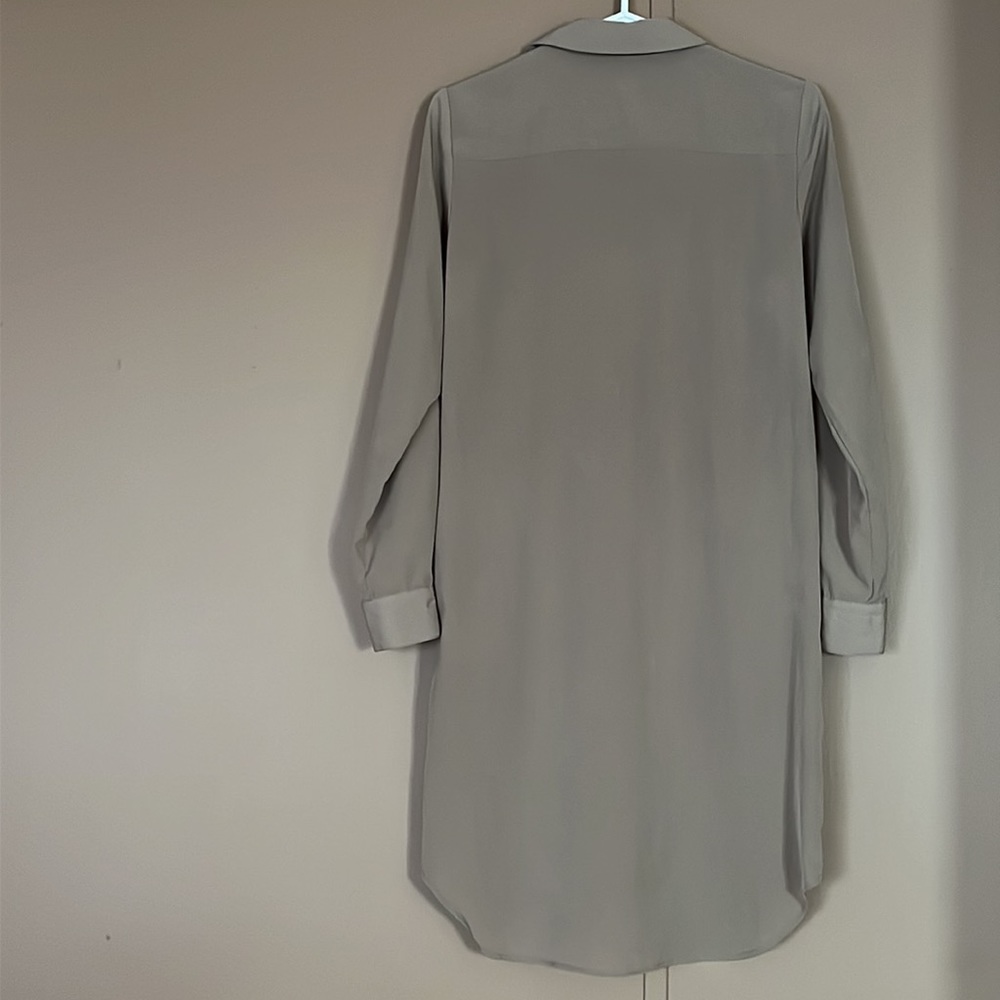 Michael Kors Taupe Button-Front Midi Shirt Dress - Picture 4 of 6